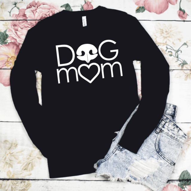 dog mom long sleeve t-shirt at wonderful designs by morgan